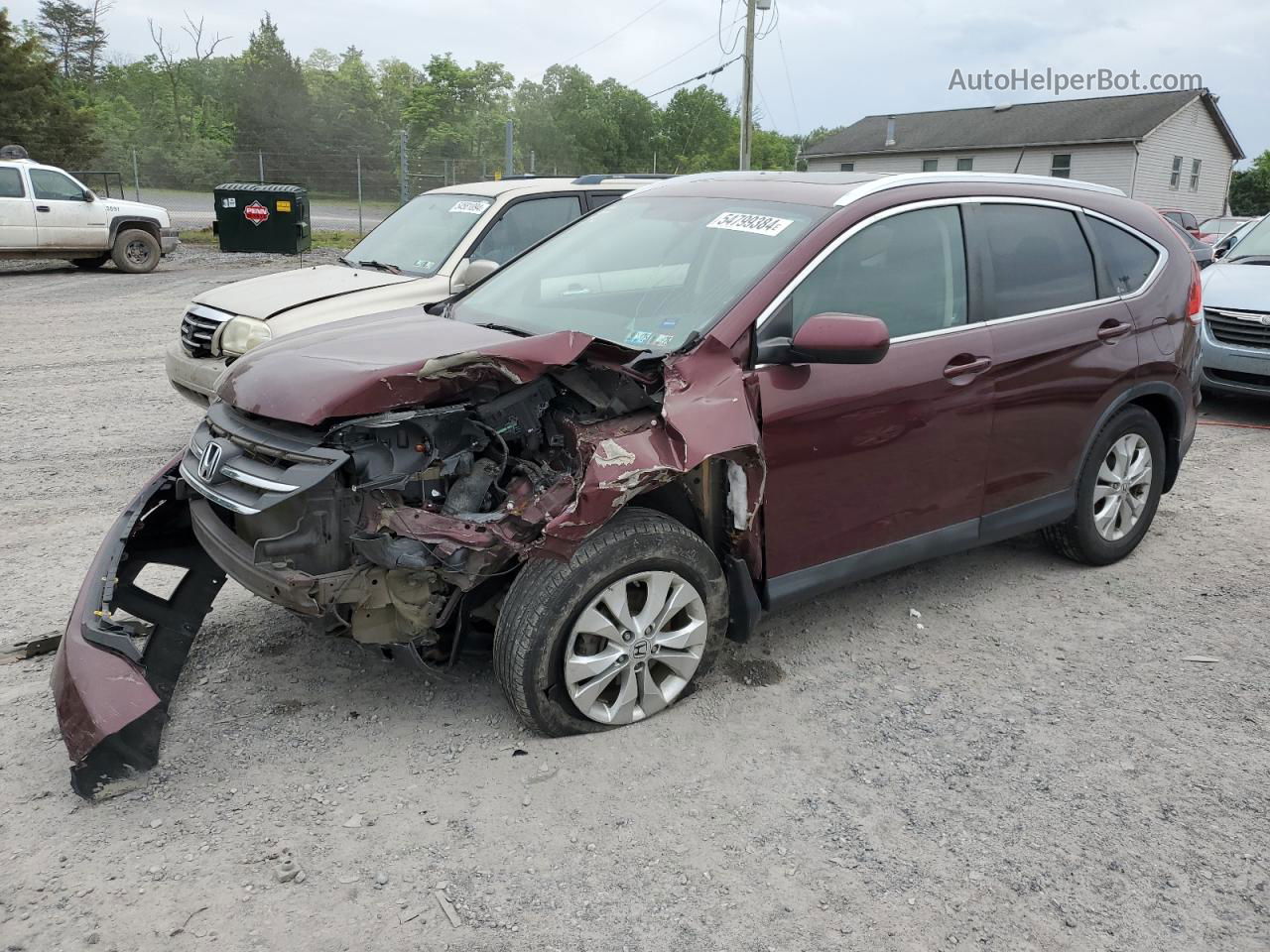 2012 Honda Cr-v Exl Maroon vin: 5J6RM4H74CL038798