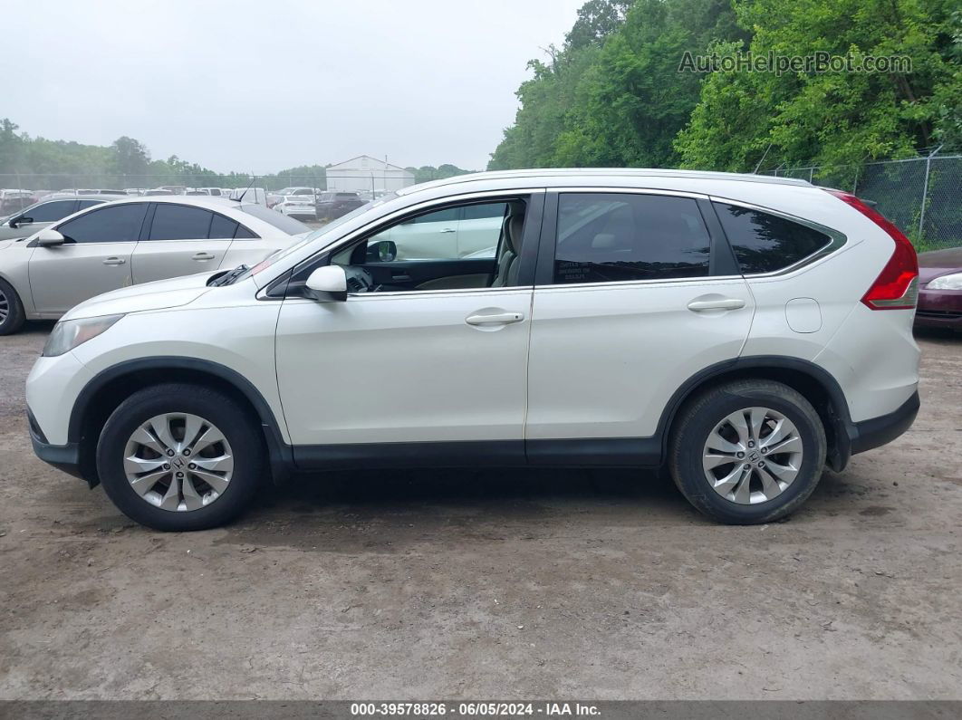 2013 Honda Cr-v Ex-l White vin: 5J6RM4H74DL027835