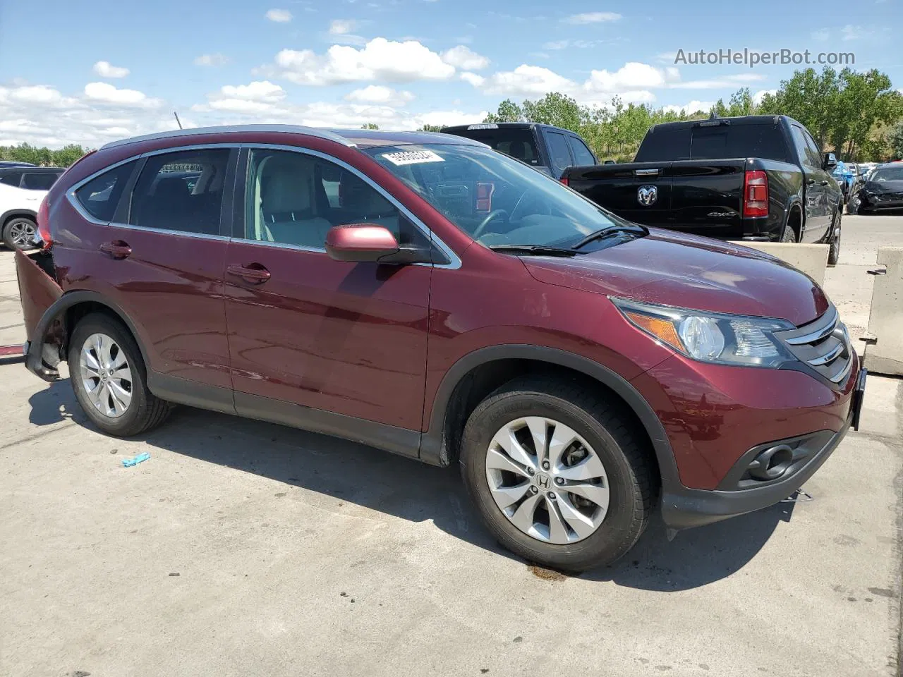 2012 Honda Cr-v Exl Бордовый vin: 5J6RM4H75CL048675