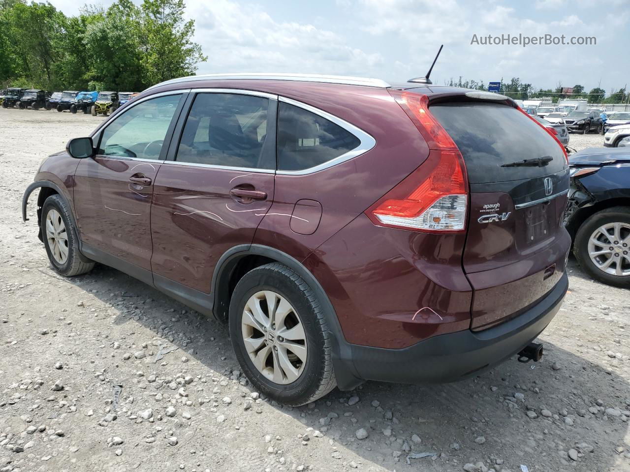 2013 Honda Cr-v Exl Burgundy vin: 5J6RM4H75DL070659