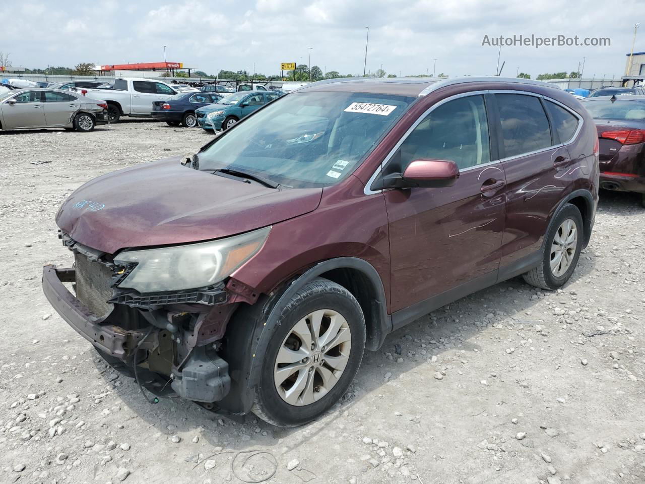 2013 Honda Cr-v Exl Burgundy vin: 5J6RM4H75DL070659