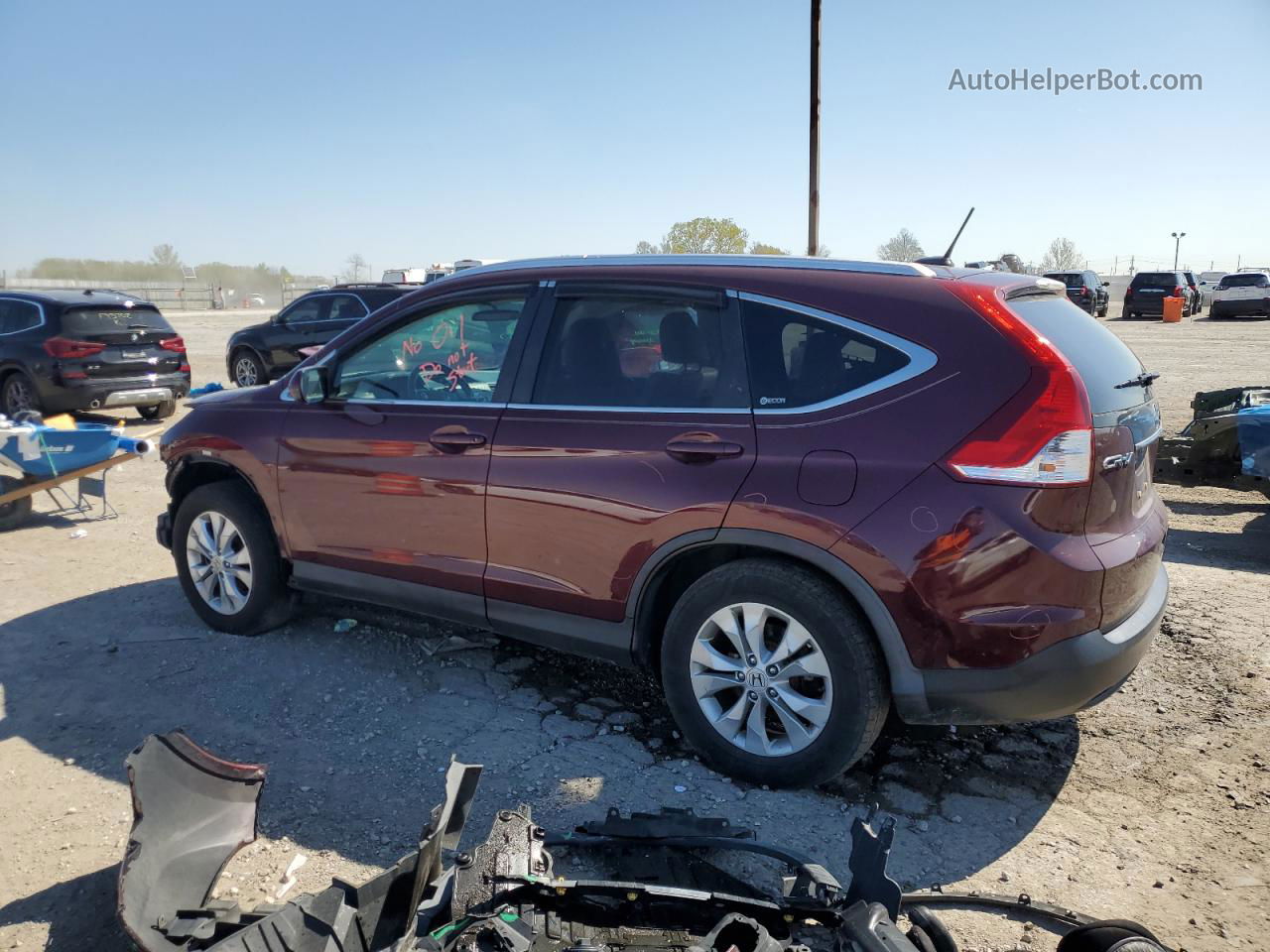 2012 Honda Cr-v Exl Burgundy vin: 5J6RM4H76CL030444