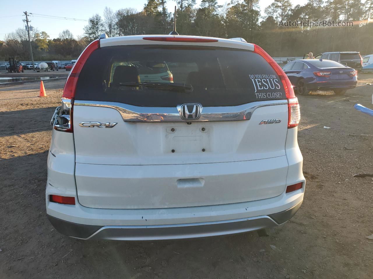 2015 Honda Cr-v Exl White vin: 5J6RM4H76FL013681