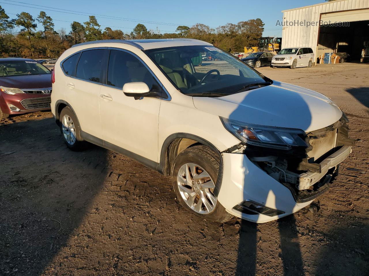 2015 Honda Cr-v Exl White vin: 5J6RM4H76FL013681