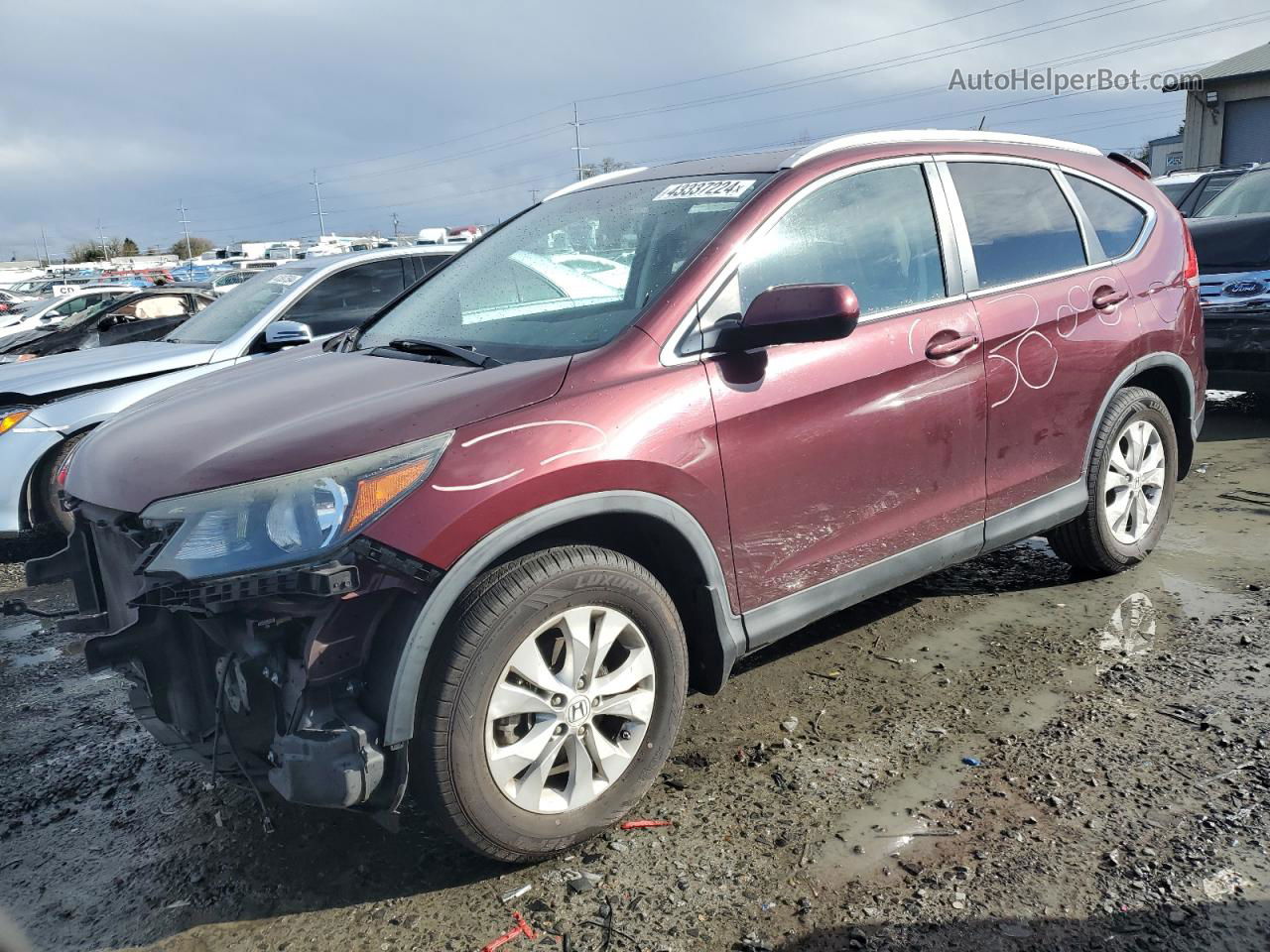 2013 Honda Cr-v Exl Maroon vin: 5J6RM4H77DL078911