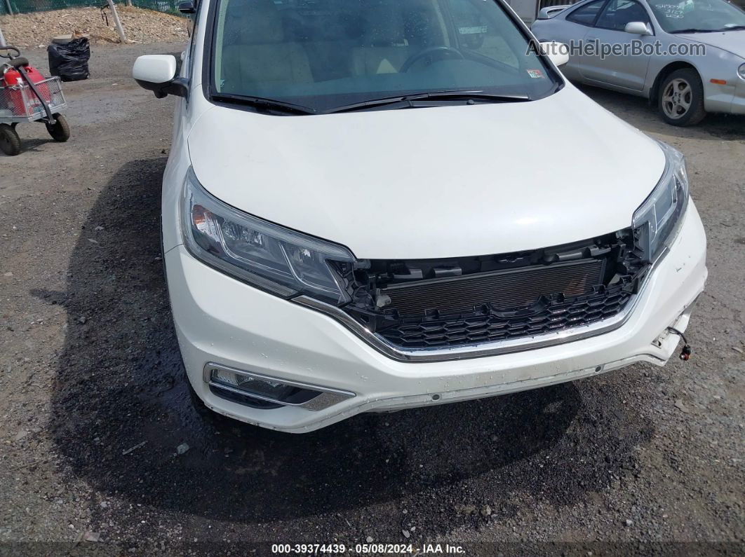 2015 Honda Cr-v Ex-l White vin: 5J6RM4H77FL004911