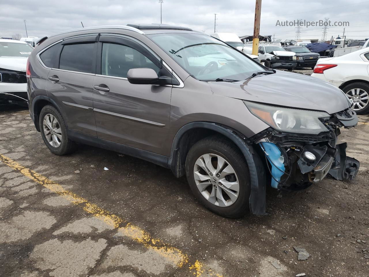 2013 Honda Cr-v Exl Tan vin: 5J6RM4H78DL005983