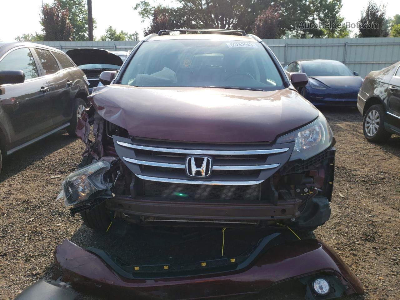 2013 Honda Cr-v Exl Burgundy vin: 5J6RM4H78DL022086