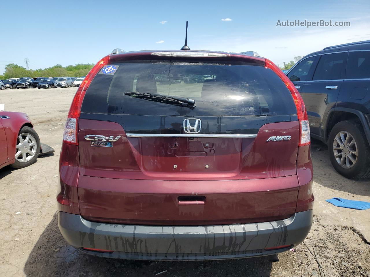 2013 Honda Cr-v Exl Burgundy vin: 5J6RM4H78DL044315