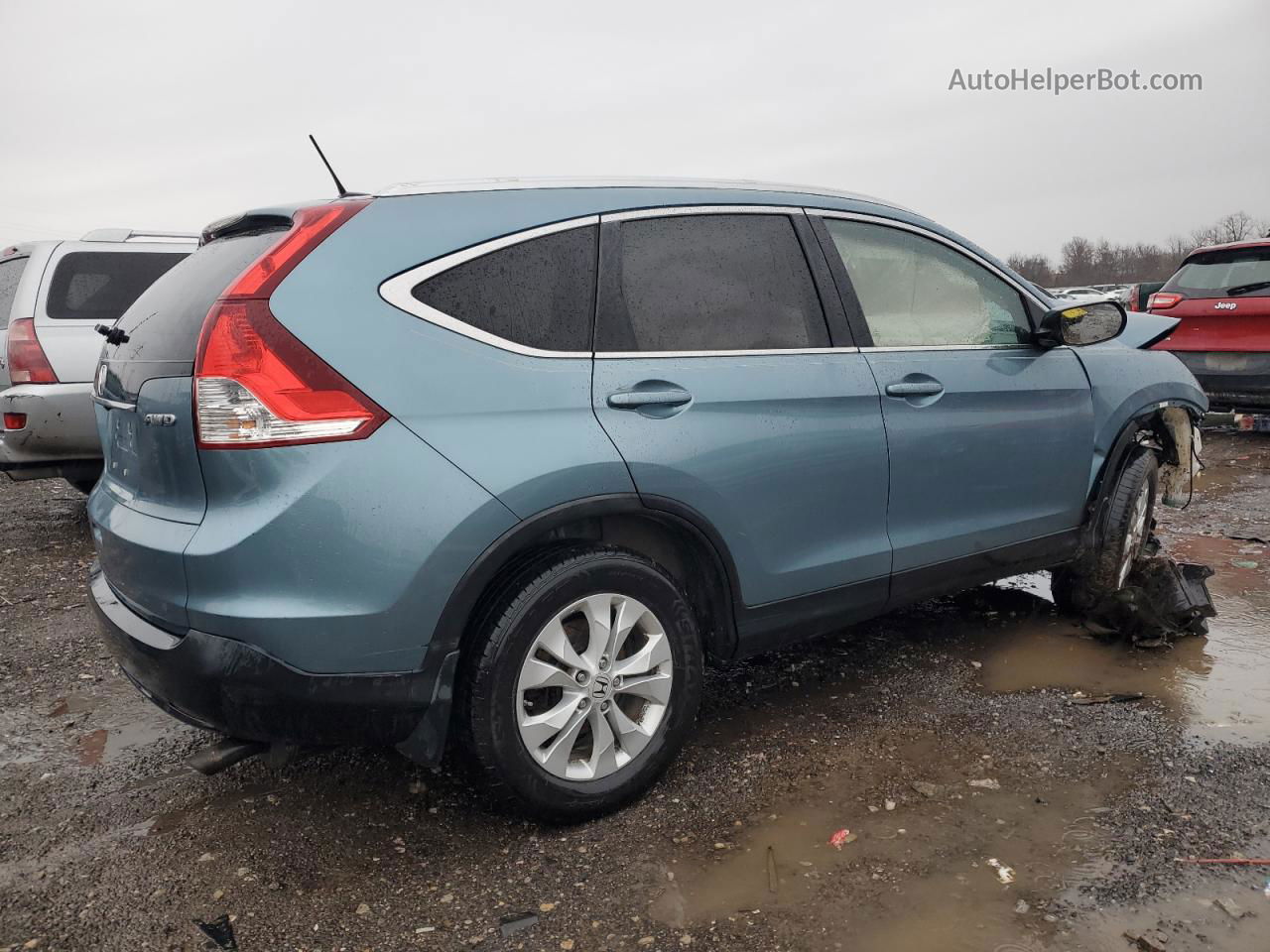 2013 Honda Cr-v Exl Turquoise vin: 5J6RM4H78DL066444