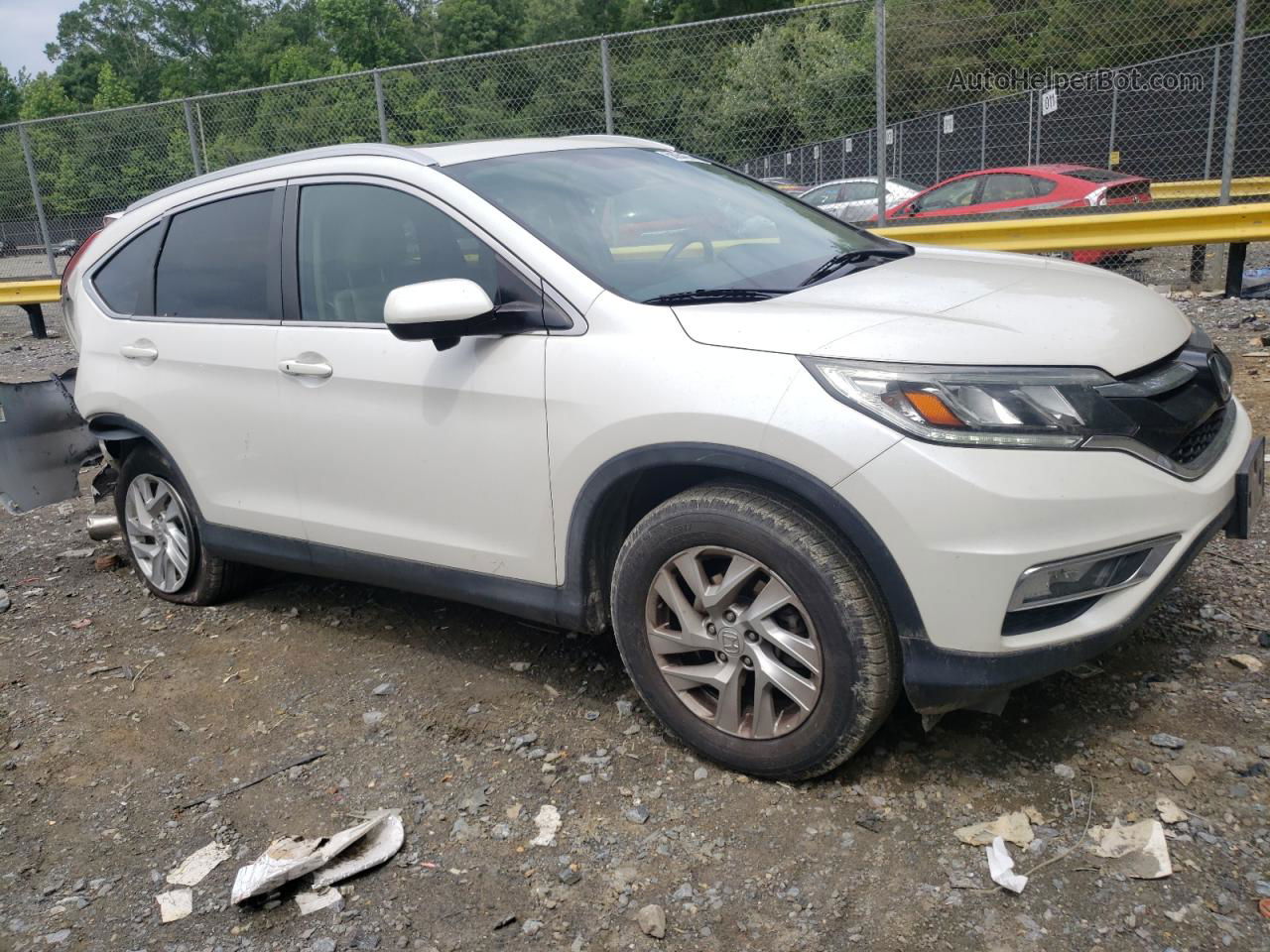 2015 Honda Cr-v Exl White vin: 5J6RM4H78FL035651