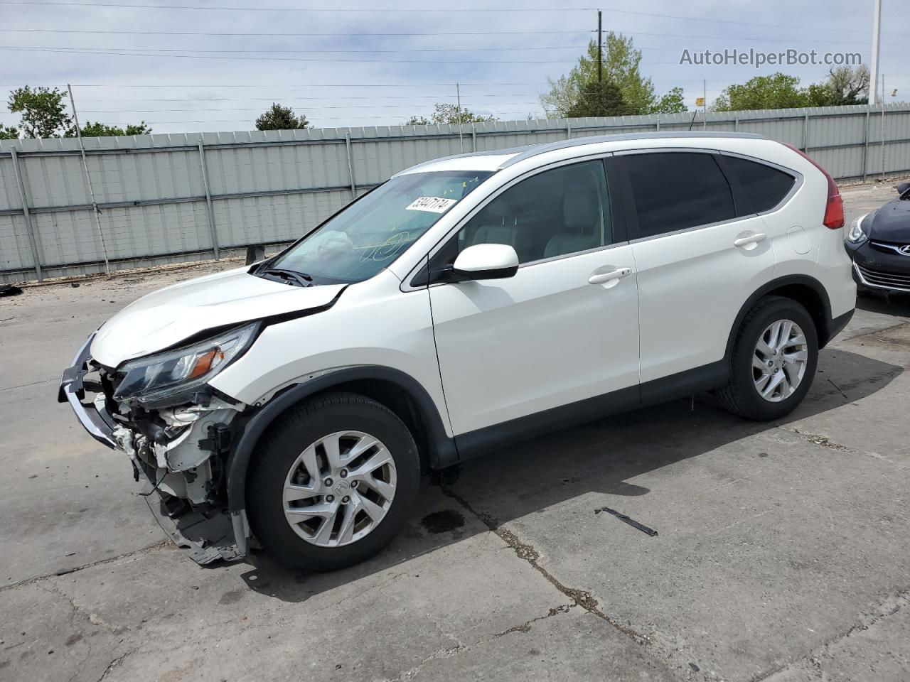 2015 Honda Cr-v Exl White vin: 5J6RM4H78FL114303