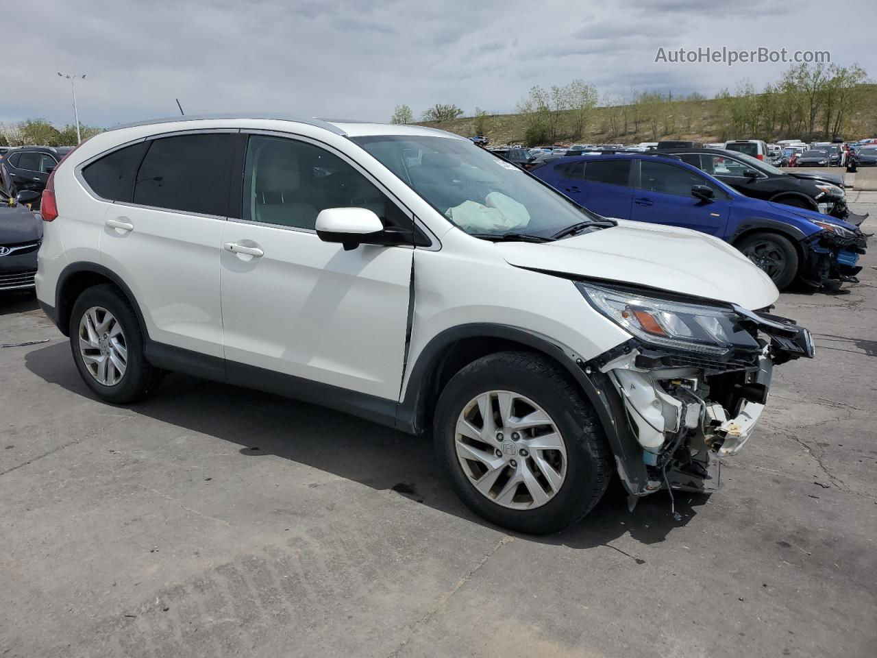 2015 Honda Cr-v Exl White vin: 5J6RM4H78FL114303