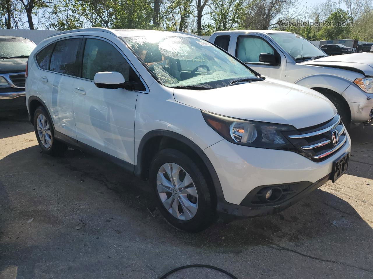 2013 Honda Cr-v Exl White vin: 5J6RM4H79DL053492