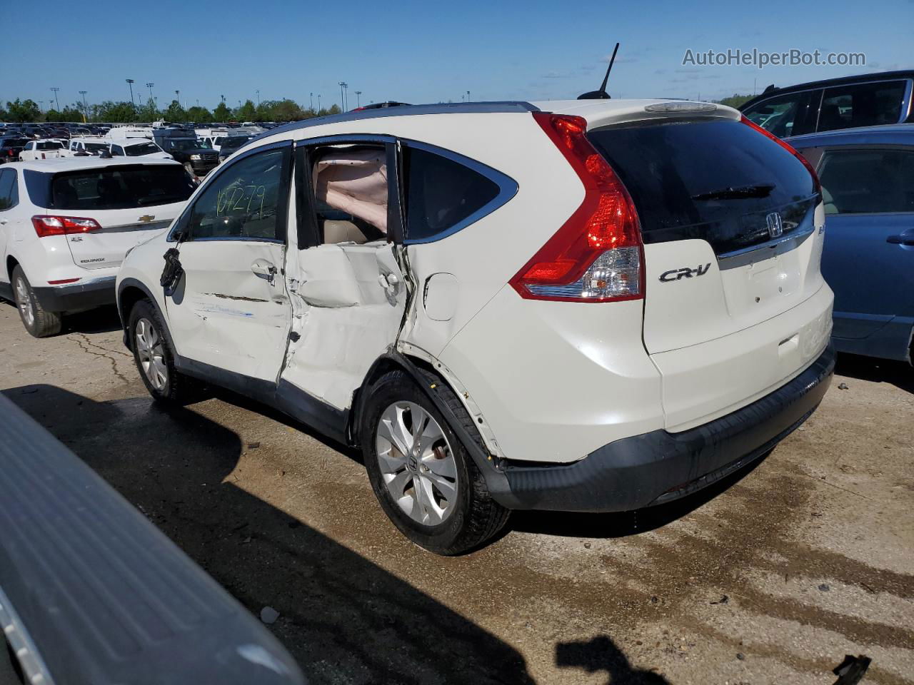 2013 Honda Cr-v Exl White vin: 5J6RM4H79DL053492