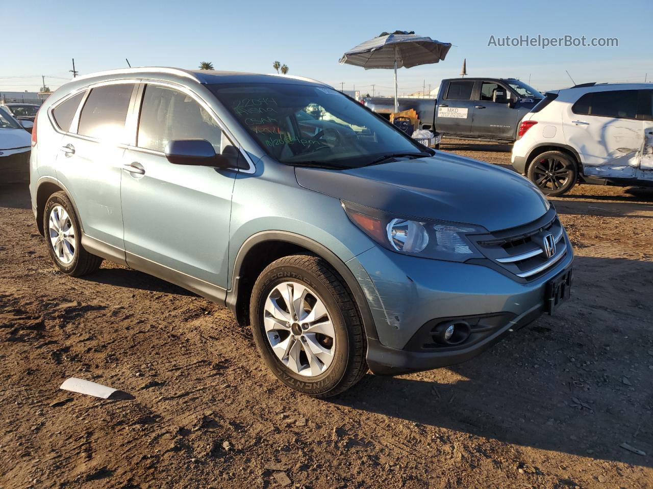 2013 Honda Cr-v Exl Blue vin: 5J6RM4H79DL070180