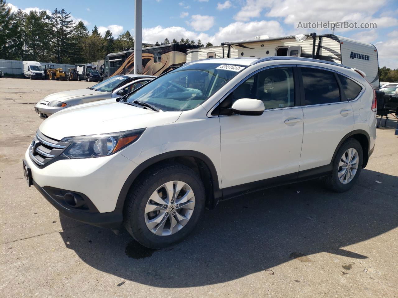 2012 Honda Cr-v Exl White vin: 5J6RM4H7XCL023531