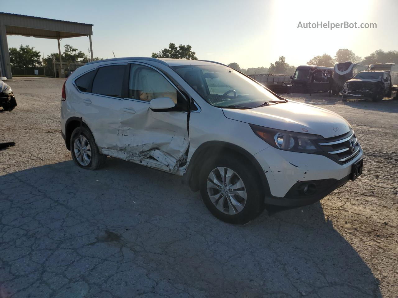 2013 Honda Cr-v Exl White vin: 5J6RM4H7XDL027838