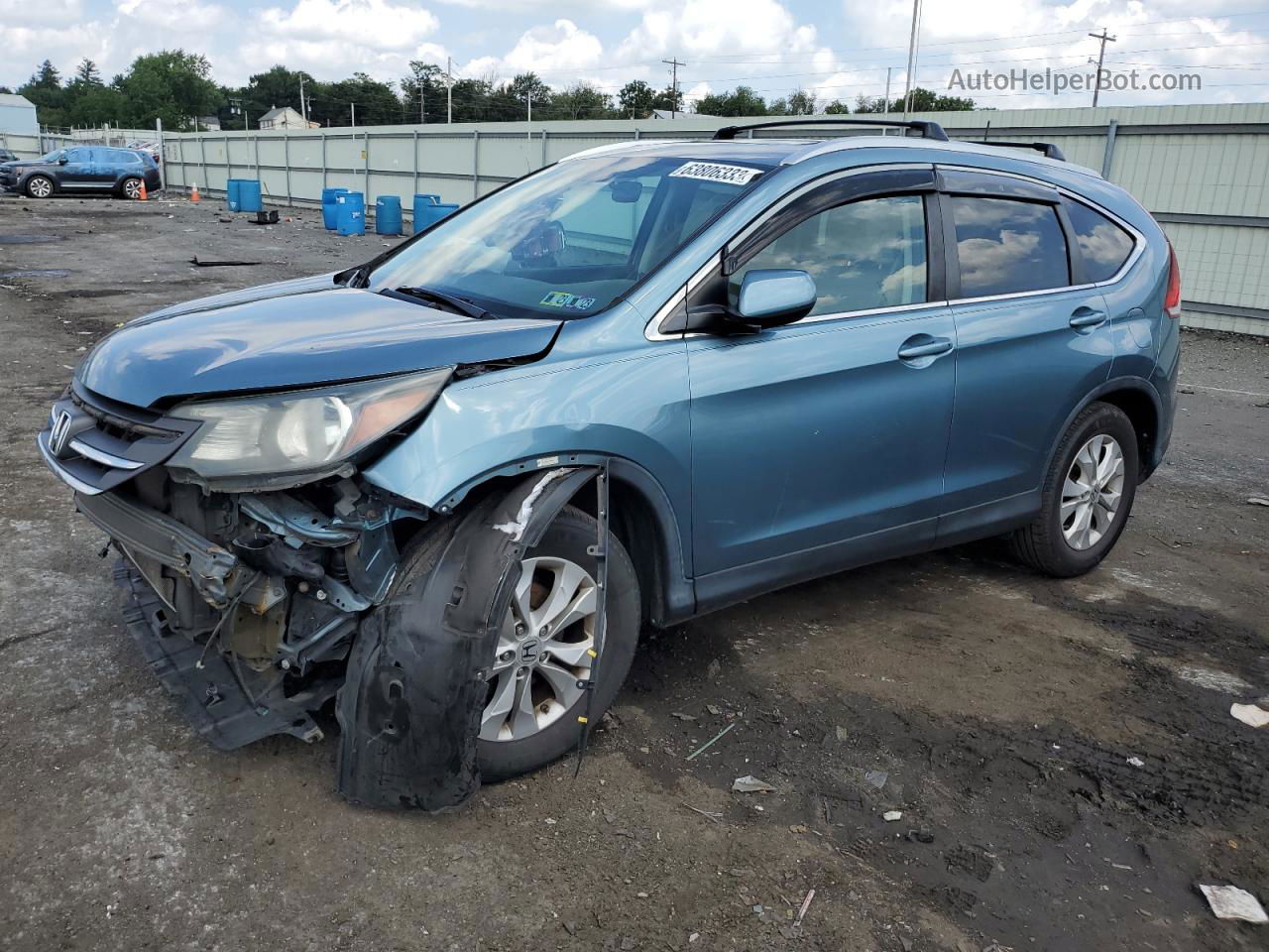 2013 Honda Cr-v Exl Teal vin: 5J6RM4H7XDL035938