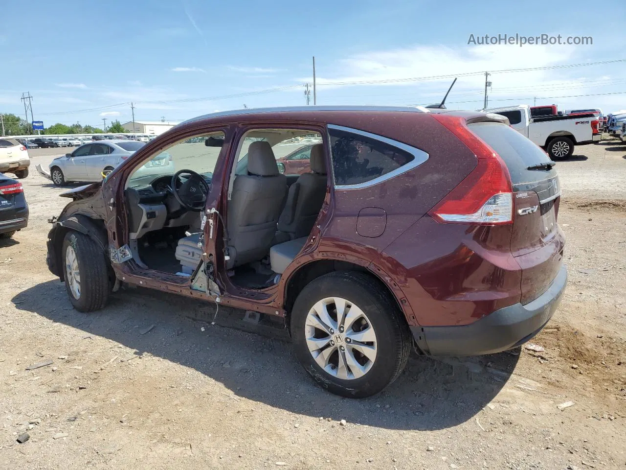 2013 Honda Cr-v Exl Maroon vin: 5J6RM4H7XDL082130