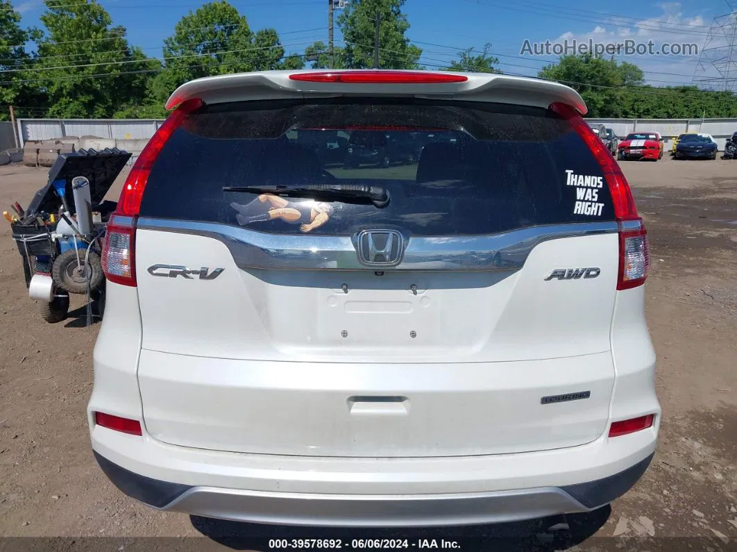 2015 Honda Cr-v Touring White vin: 5J6RM4H90FL037833