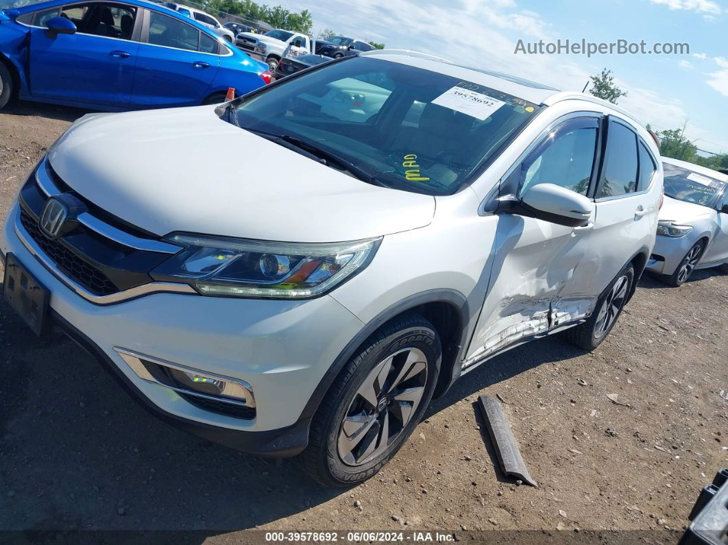 2015 Honda Cr-v Touring White vin: 5J6RM4H90FL037833