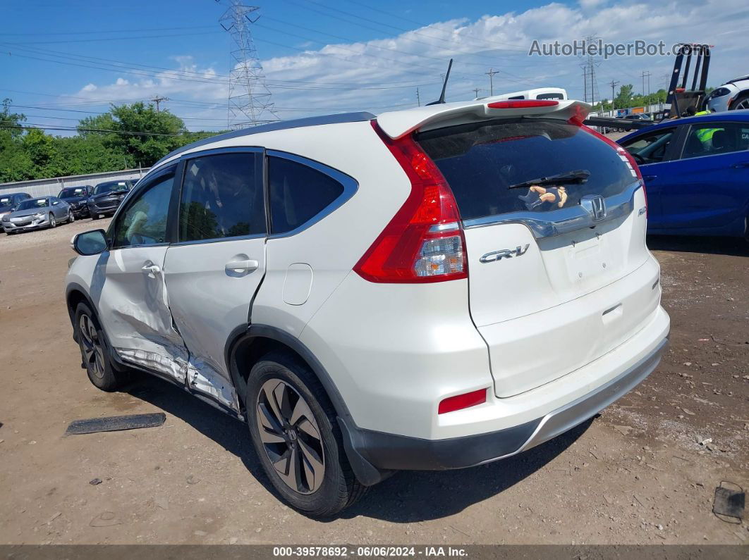 2015 Honda Cr-v Touring White vin: 5J6RM4H90FL037833