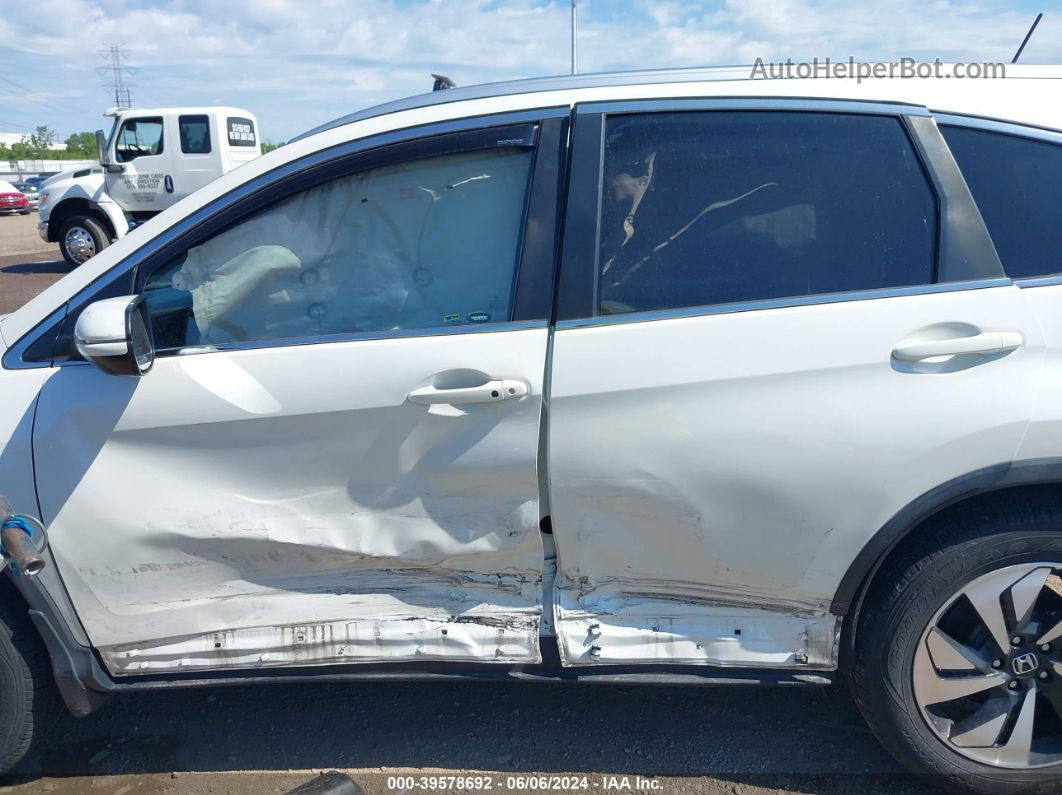 2015 Honda Cr-v Touring White vin: 5J6RM4H90FL037833