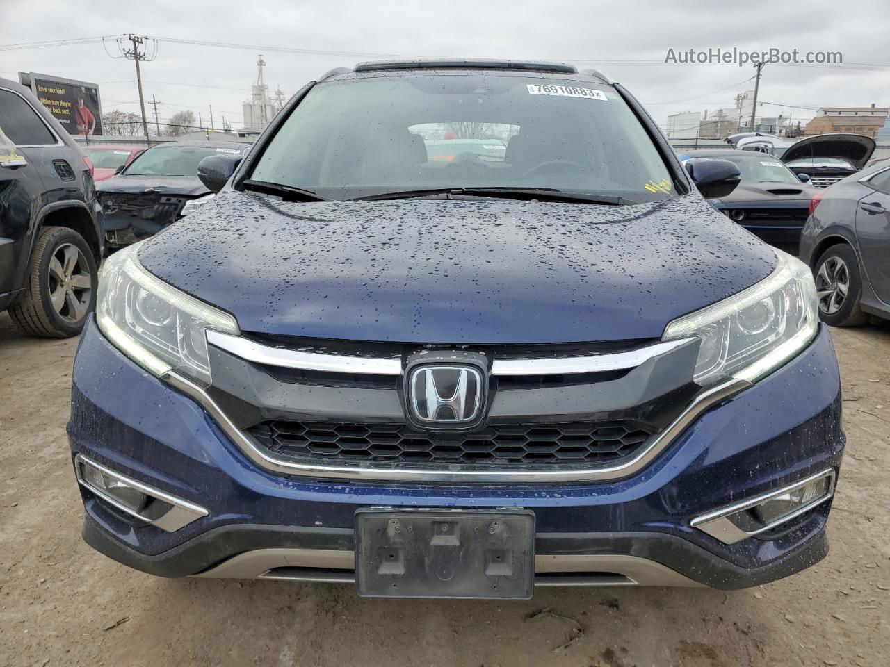 2016 Honda Cr-v Touring Blue vin: 5J6RM4H90GL032567