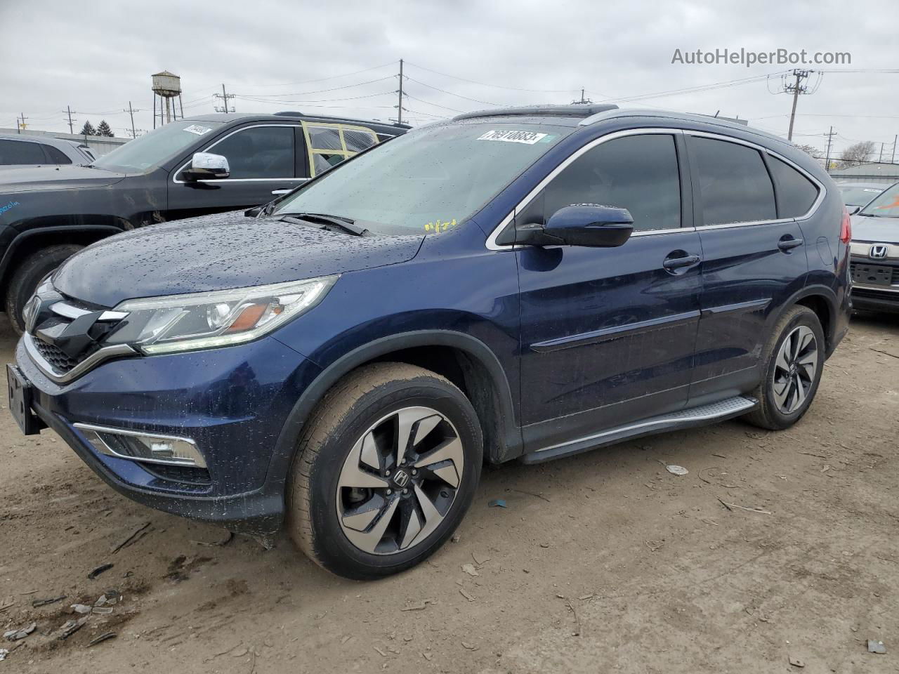 2016 Honda Cr-v Touring Blue vin: 5J6RM4H90GL032567