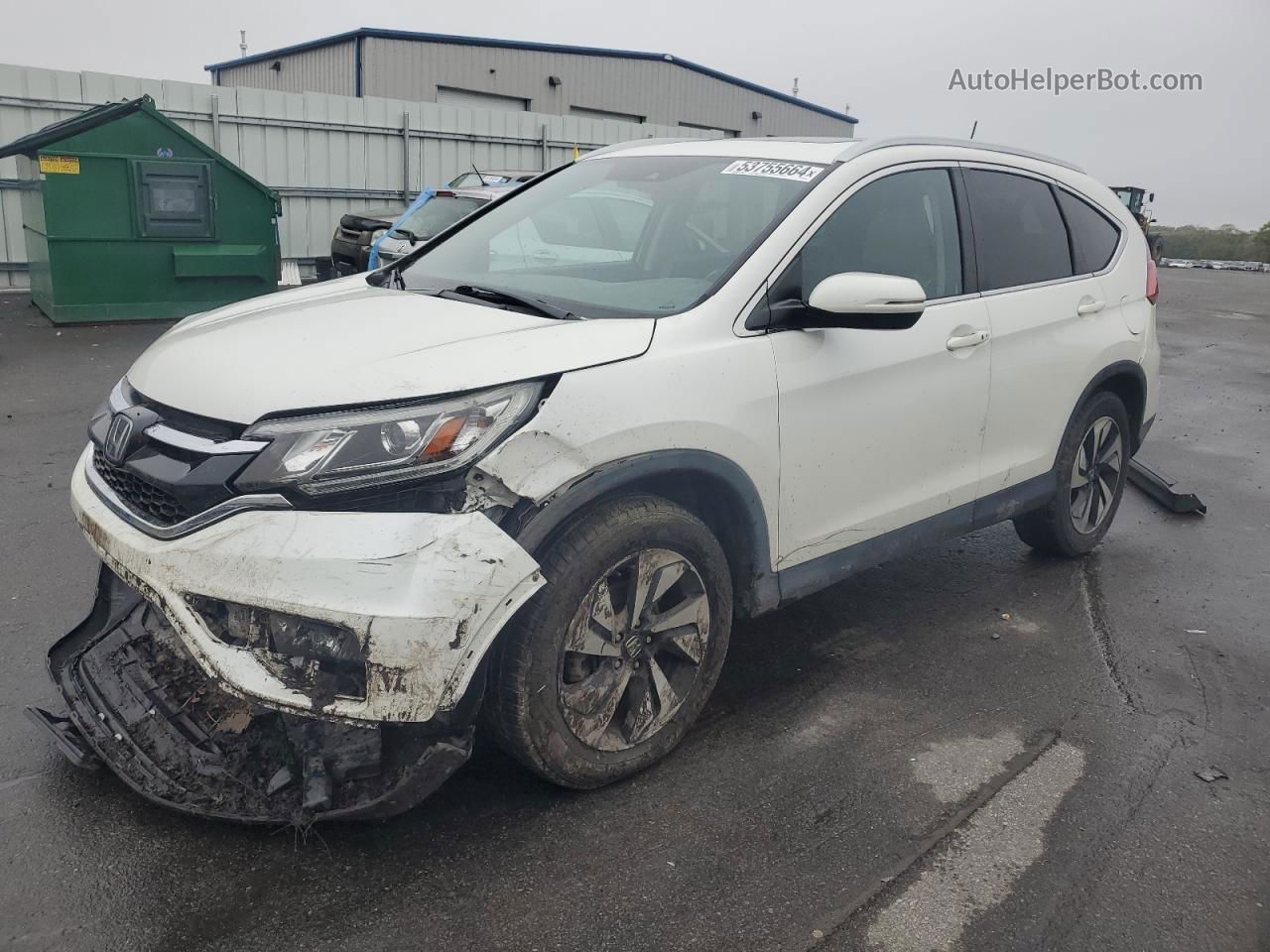 2016 Honda Cr-v Touring White vin: 5J6RM4H91GL038488