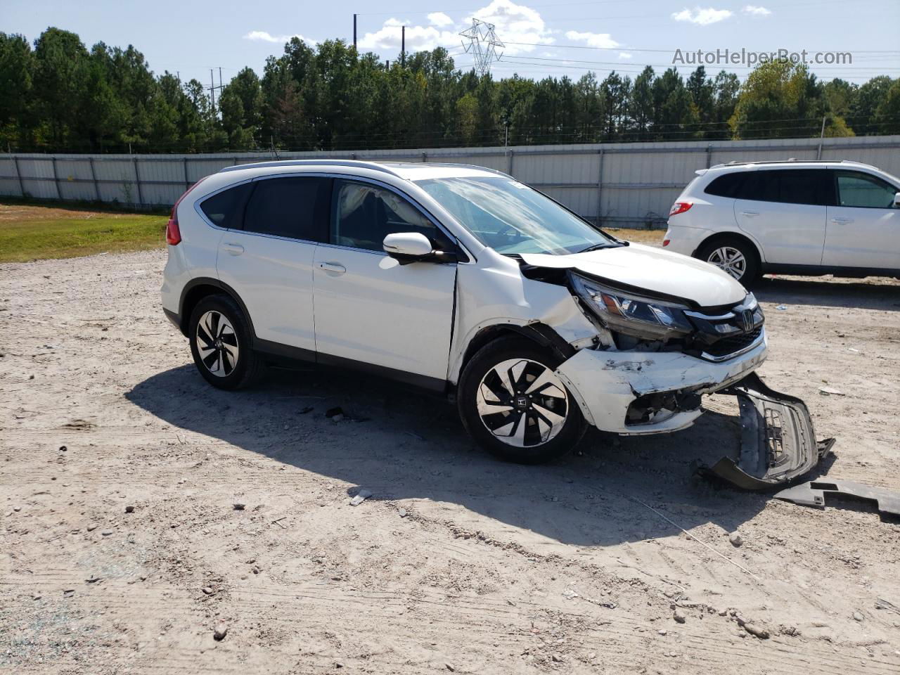 2016 Honda Cr-v Touring White vin: 5J6RM4H91GL128966