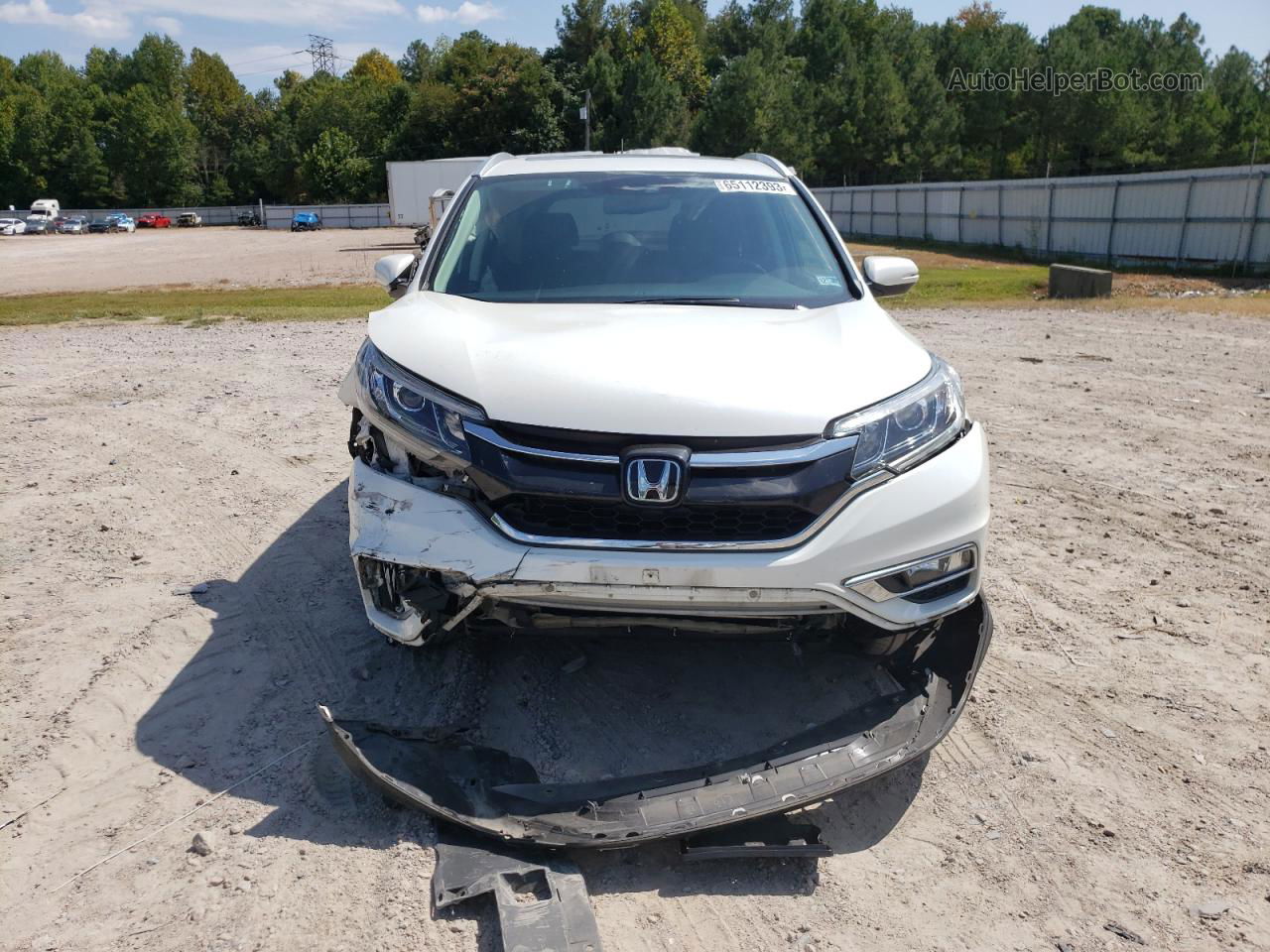 2016 Honda Cr-v Touring White vin: 5J6RM4H91GL128966