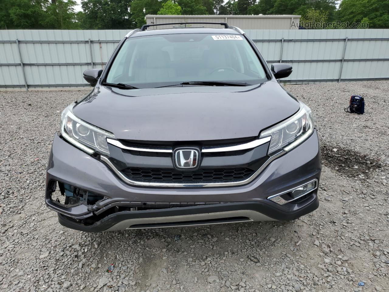 2015 Honda Cr-v Touring Gray vin: 5J6RM4H92FL108367