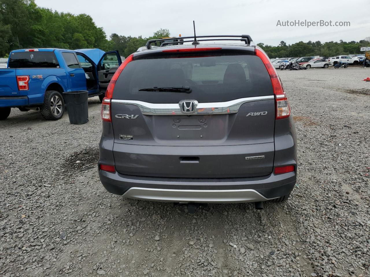 2015 Honda Cr-v Touring Gray vin: 5J6RM4H92FL108367