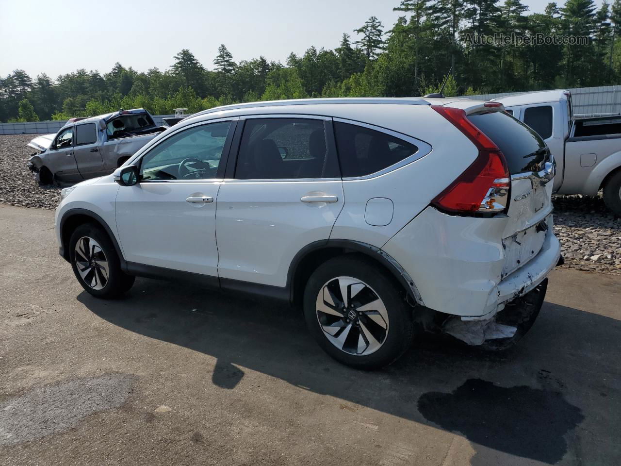 2016 Honda Cr-v Touring White vin: 5J6RM4H92GL140043