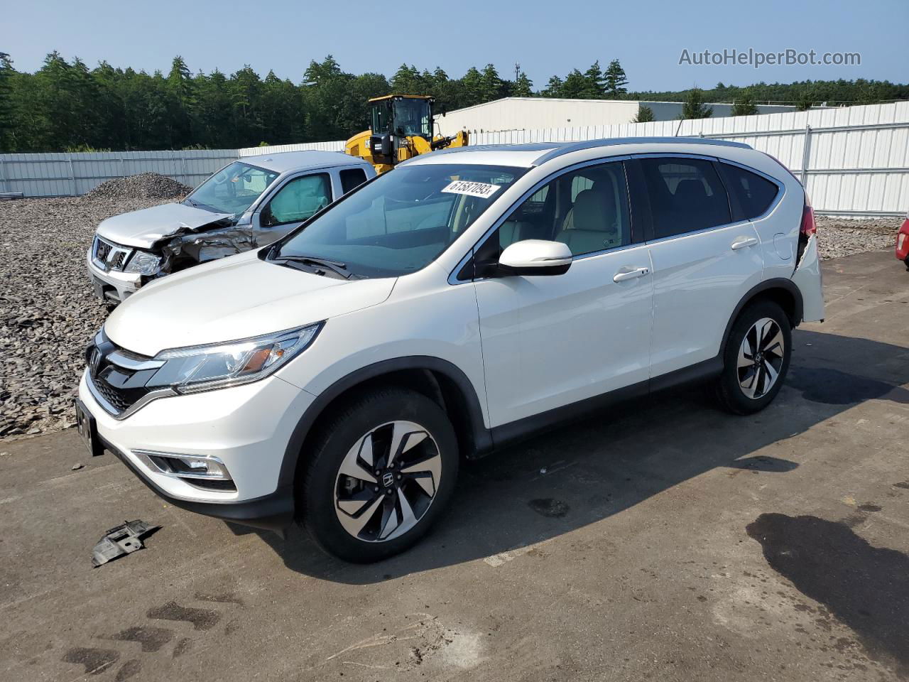 2016 Honda Cr-v Touring White vin: 5J6RM4H92GL140043