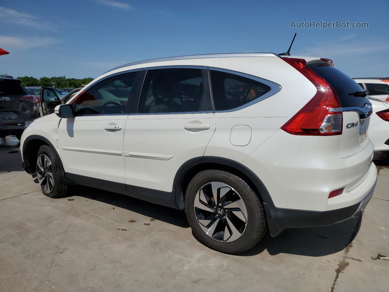 2015 Honda Cr-v Touring White vin: 5J6RM4H93FL123671