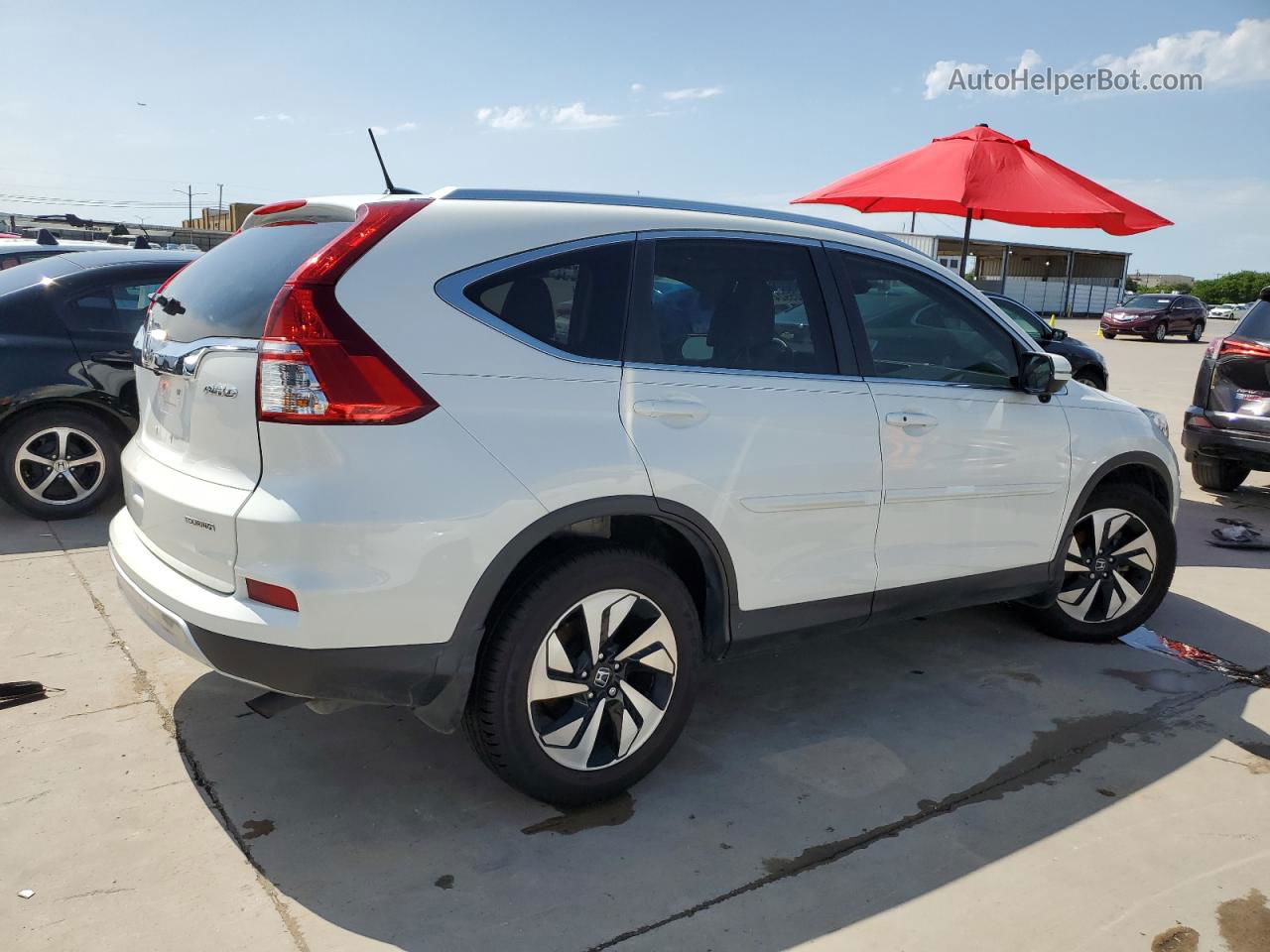 2015 Honda Cr-v Touring White vin: 5J6RM4H93FL123671