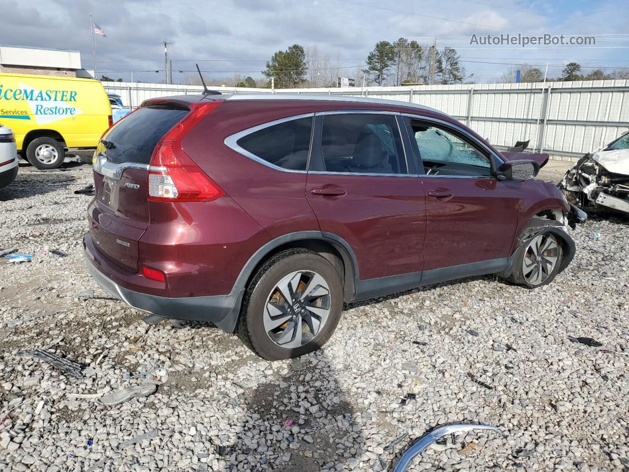 2016 Honda Cr-v Touring Maroon vin: 5J6RM4H93GL083819