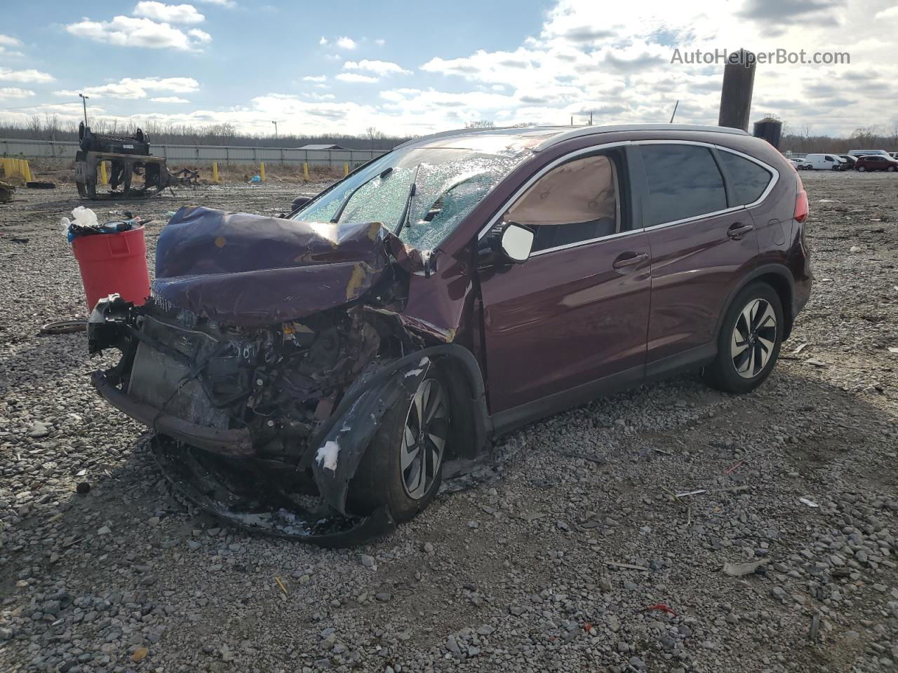 2016 Honda Cr-v Touring Maroon vin: 5J6RM4H93GL083819