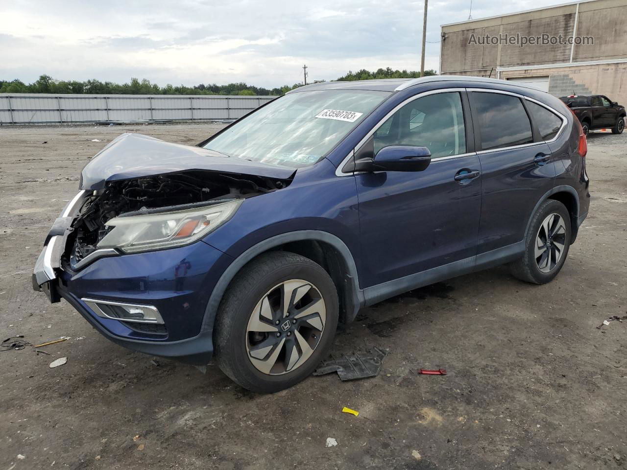 2015 Honda Cr-v Touring Blue vin: 5J6RM4H95FL099809