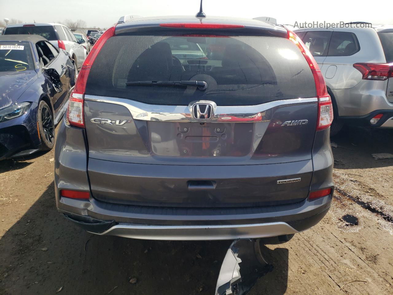 2016 Honda Cr-v Touring Серый vin: 5J6RM4H95GL043502