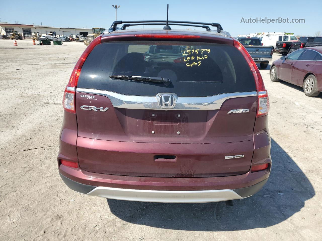 2016 Honda Cr-v Touring Maroon vin: 5J6RM4H95GL062437