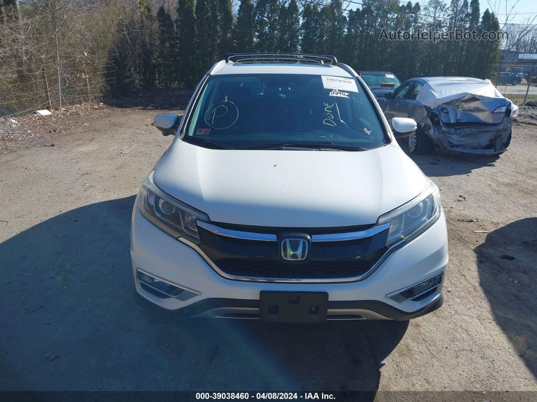 2015 Honda Cr-v Touring White vin: 5J6RM4H96FL085918