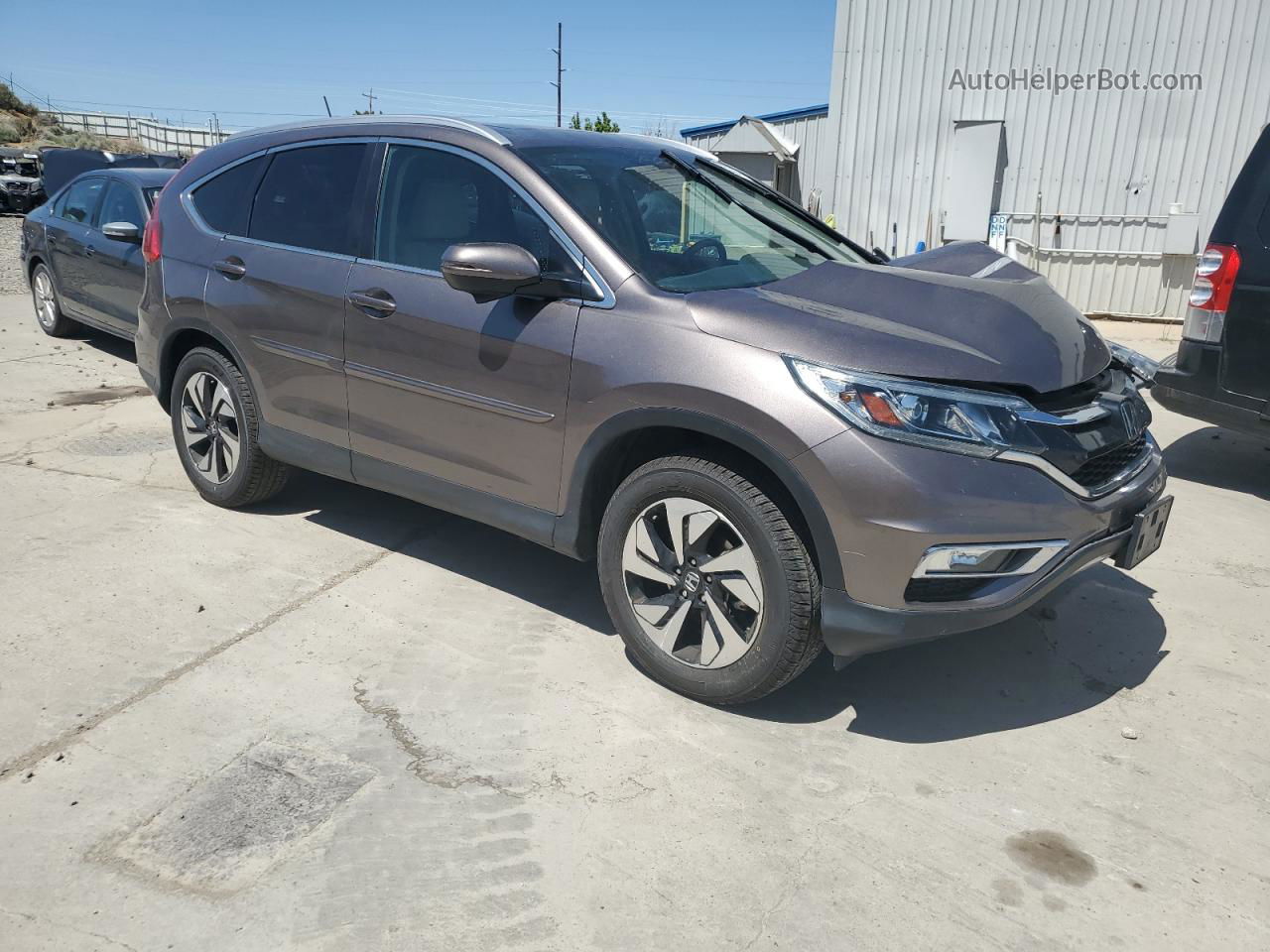 2015 Honda Cr-v Touring Серый vin: 5J6RM4H96FL109408