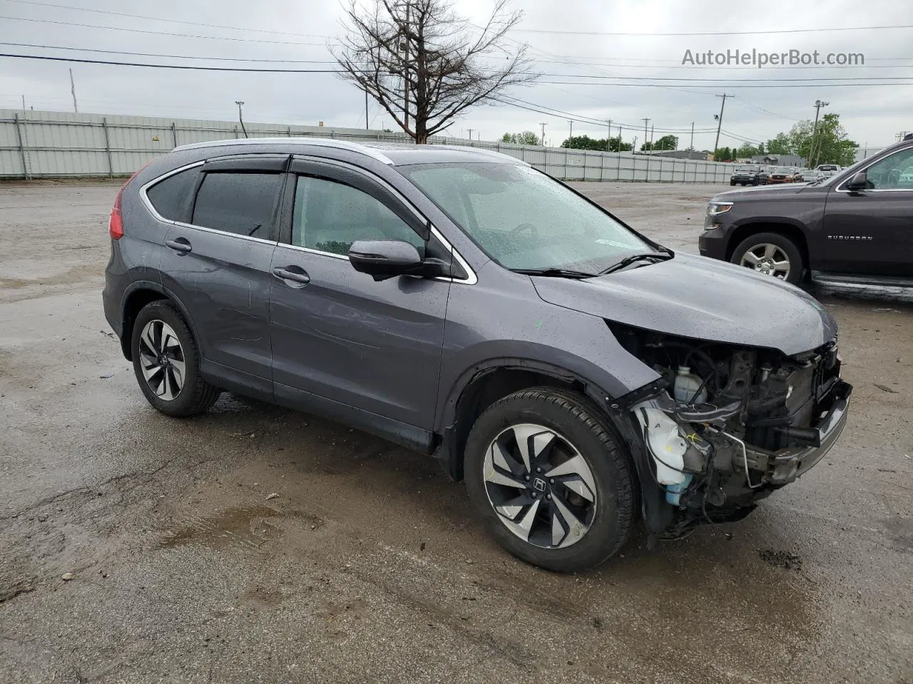 2016 Honda Cr-v Touring Gray vin: 5J6RM4H96GL033657