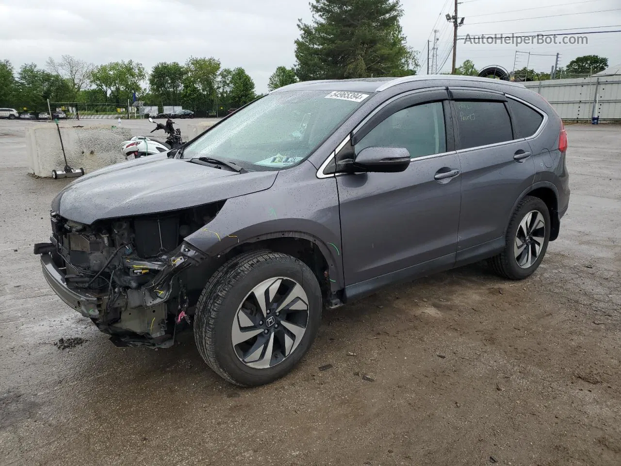 2016 Honda Cr-v Touring Gray vin: 5J6RM4H96GL033657