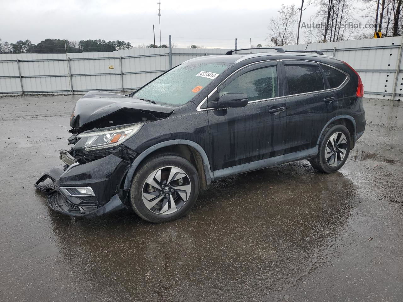 2016 Honda Cr-v Touring Black vin: 5J6RM4H96GL065606