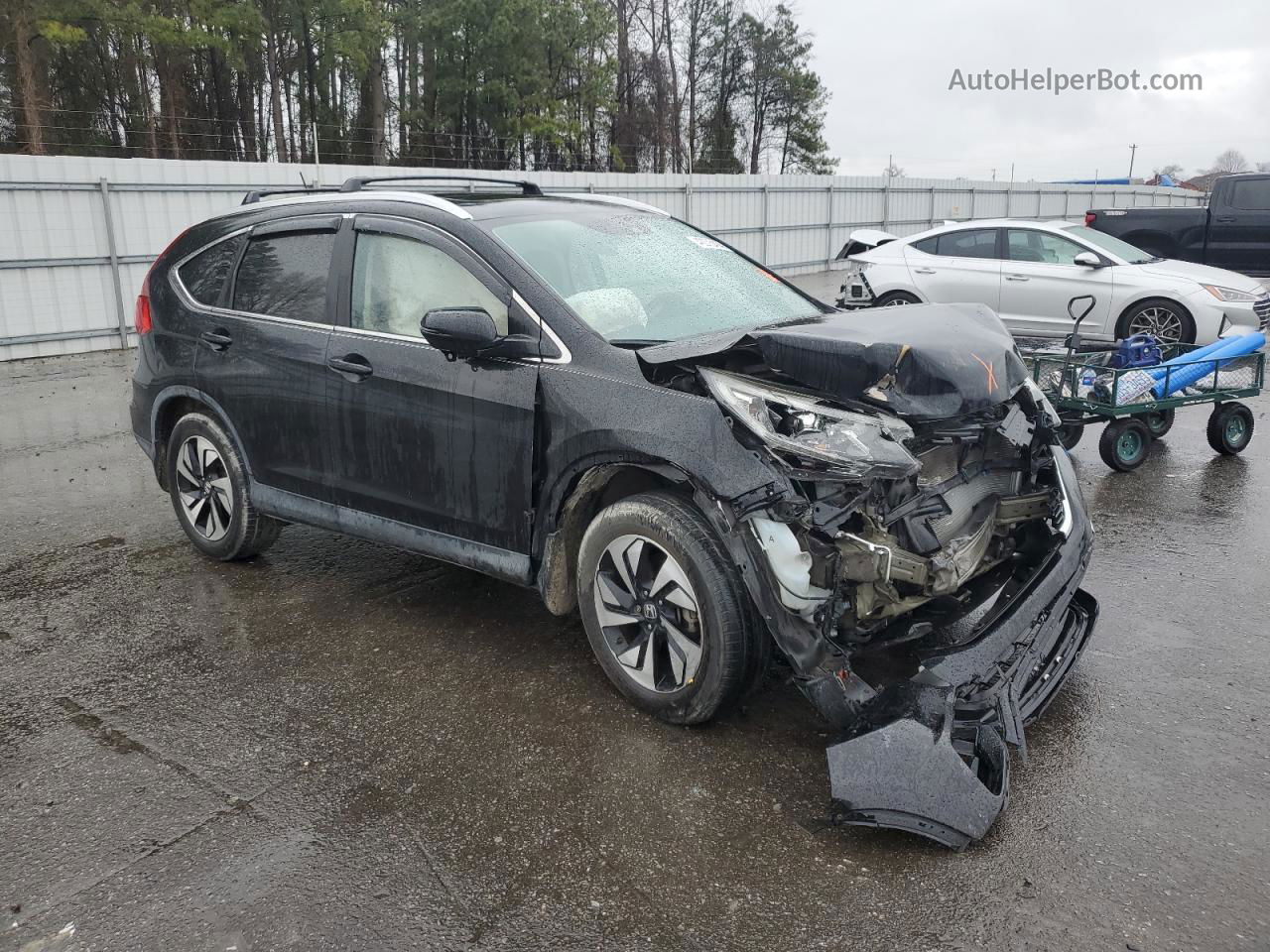 2016 Honda Cr-v Touring Black vin: 5J6RM4H96GL065606